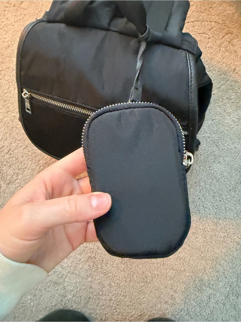 Madden Girl Black Nylon Backpack with Silver Hardware